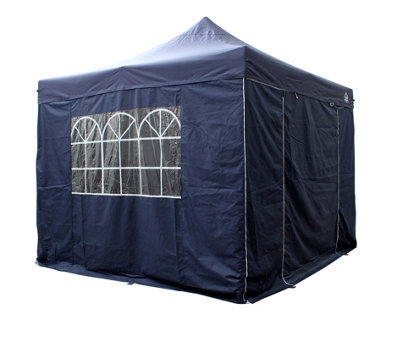 All Seasons Gazebos 3X3 Full Waterproof Pop Up Gazebo With 4 Lightweight Side Panels And Accessories Navy Blue - image 1