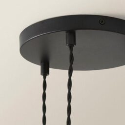 Valuelights Loralei Grey Pleated Faux Silk 3 Drop Cluster Black Ceiling Light With Led Bulbs - thumbnail 5