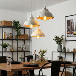Crackle Glass Pendant Lamp Shade 20Cm Vintage Scalloped Design E27 Fit White Retro Ceiling Light For Kitchen Dining - thumbnail 5