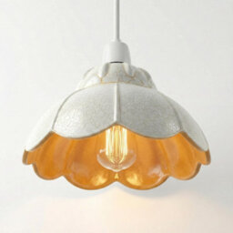 Crackle Glass Pendant Lamp Shade 20Cm Vintage Scalloped Design E27 Fit White Retro Ceiling Light For Kitchen Dining - thumbnail 4