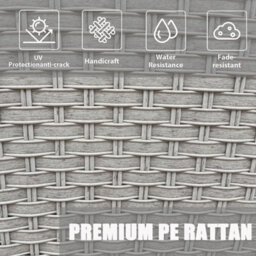 3 Pieces Outdoor Rattan Bistro Set, Outdoor Dining Set For 2 With Soft Cushioned And Waterproof Cover - thumbnail 4