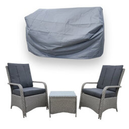 3 Pieces Outdoor Rattan Bistro Set, Outdoor Dining Set For 2 With Soft Cushioned And Waterproof Cover