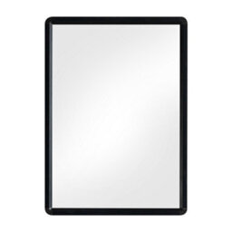 Darphe Black Perforation-Free Wall-Mounted Rectangular Framed Bathroom Mirror - thumbnail 4