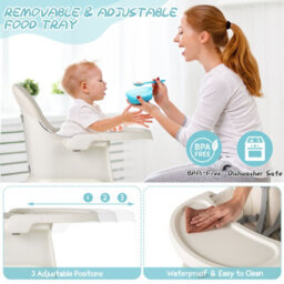 Costway 6-In-1 Baby High Chair Convertible Infant Feeding Chair-White - thumbnail 7
