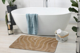 RugsX Bathroom Rug Supreme Waves, Non-Slip, Soft - Beige 50X80 Cm - thumbnail 3
