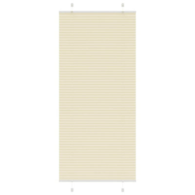 Berkfield Pleated Blind Cream 85X200 Cm Fabric Width 84.4 Cm Polyester - image 1