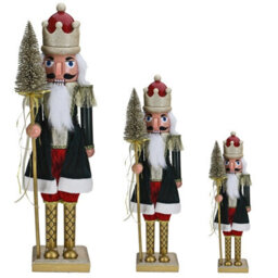 Urbn-Living Urbnliving 38Cm Wood Look Christmas Nutcracker Soldier Green Xmas Traditional Ornament Assorted Sizes