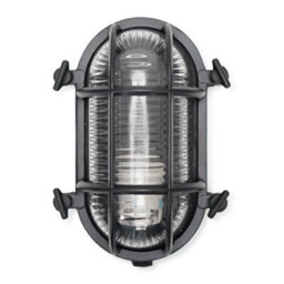 Valuelights Bow Black Nautical Oval Bulkhead Ip64 Outdoor Wall Light - thumbnail 1
