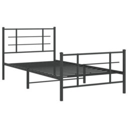 Berkfield Metal Bed Frame Without Mattress With Footboard Black 107X203Cm - thumbnail 3