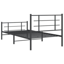 Berkfield Metal Bed Frame Without Mattress With Footboard Black 107X203Cm - thumbnail 7
