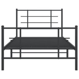 Berkfield Metal Bed Frame Without Mattress With Footboard Black 107X203Cm - thumbnail 5