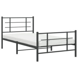 Berkfield Metal Bed Frame Without Mattress With Footboard Black 107X203Cm - thumbnail 4