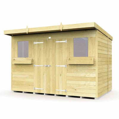 Buttercup Farm 10 X 7 Feet Pent Summer Shed - Wood - L214 X W302 X H201 Cm - image 1