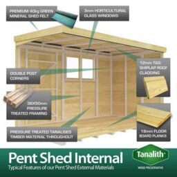 Buttercup Farm 10 X 7 Feet Pent Summer Shed - Wood - L214 X W302 X H201 Cm - thumbnail 5