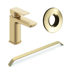 Plum&clay Denver Gloss White Freestanding Vanity Unit & Basin Set With Gold Tap & Handles (W)615mm (H)850mm - thumbnail 7