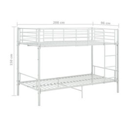 Vidaxl Bunk Bed Without Mattress White Metal 90X200Cm - thumbnail 8