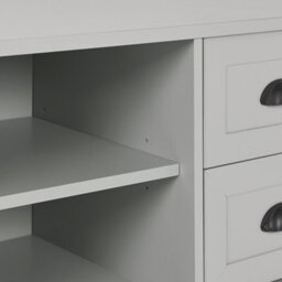 Beliani  Tv Stand Honolulu Light Grey - thumbnail 9