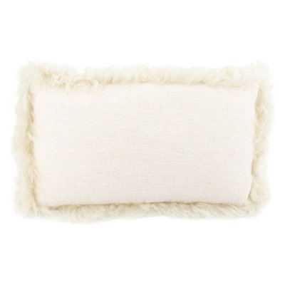 Native Natural Linen Cushion With Sheepskin Trim - image 1