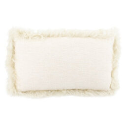Native Natural Linen Cushion With Sheepskin Trim