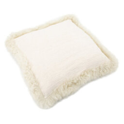 Native Natural Linen Cushion With Sheepskin Trim - thumbnail 4