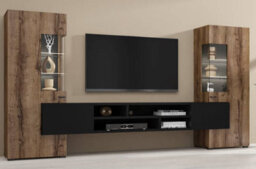 "Arte Coby 10 Entertainment Unit  In Oak Monastery For Tvs Up To 60"" - Design With Comprehensive Storage - W2700mm X H1430mm X D450mm"