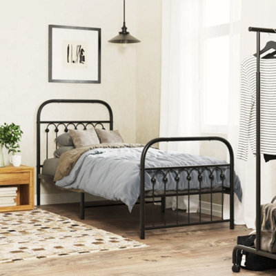 Berkfield Metal Bed Frame Without Mattress With Footboard Black 75X190Cm - image 1