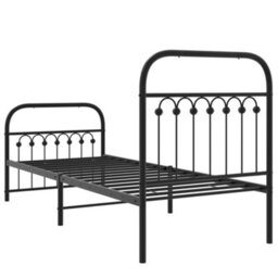 Berkfield Metal Bed Frame Without Mattress With Footboard Black 75X190Cm - thumbnail 6