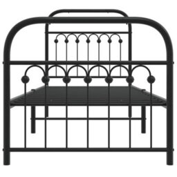 Berkfield Metal Bed Frame Without Mattress With Footboard Black 75X190Cm - thumbnail 4