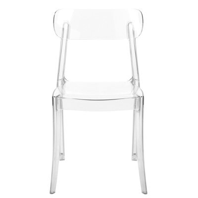 Beliani Transparent Dining Chairs Set Of 2 Armless Stackable Modern - image 1