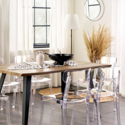 Beliani Transparent Dining Chairs Set Of 2 Armless Stackable Modern - thumbnail 2