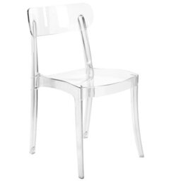 Beliani Transparent Dining Chairs Set Of 2 Armless Stackable Modern - thumbnail 4