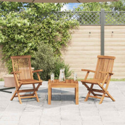 Walplus Folding Garden Chairs 2 Pcs Solid Teak Wood - thumbnail 3