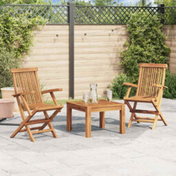 Walplus Folding Garden Chairs 2 Pcs Solid Teak Wood - thumbnail 1