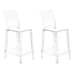Beliani Set Of 2 Bar Chairs Wellington Transparent - thumbnail 1