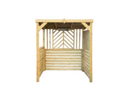 Edecks Deluxe The Pavilion Wooden Bbq Shelter With Foldout Bar Top 6 X 7Ft - Chevron Rear Outdoor Garden Diy Barbecue Grill Gazebo - thumbnail 6