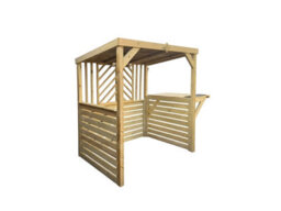 Edecks Deluxe The Pavilion Wooden Bbq Shelter With Foldout Bar Top 6 X 7Ft - Chevron Rear Outdoor Garden Diy Barbecue Grill Gazebo - thumbnail 8