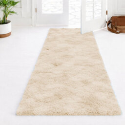 Aspire Homeware Non-Slip Tie Dye Cream Shaggy Rug Soft Fluffy, Hallways And Entryways Runner, (L)220Cm X (W)60Cm - thumbnail 1