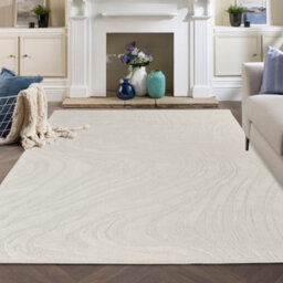 Hamilton Modern Metallic Sheen Area Rug - Marble Inspired Design Cream 160Cm X 230Cm - thumbnail 5