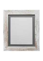 Frames By Post Metro Distressed White Frame With Dark Grey Mount 30 X 40Cm Image Size 12 X 10 Inch - thumbnail 1
