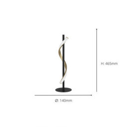 Eglo Conaprato Black & Brushed Brass Modern Table Lamp - thumbnail 4
