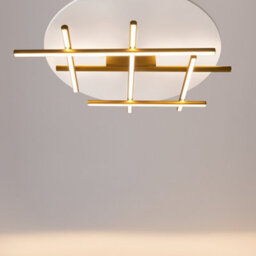 Luminosa Lighting Luminosa Radiance Modern Square Integrated Led Semi Flush Ceiling Light Gold 3000K 2250Lm White Shade - thumbnail 2