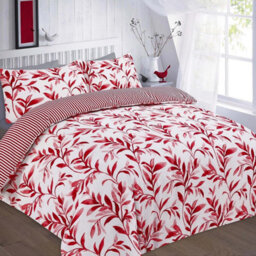 Homes & Linen Luxury Ellie Leaf Printed Floral Reversible Floral Printed Easy Care Duvet Cover Set - thumbnail 2