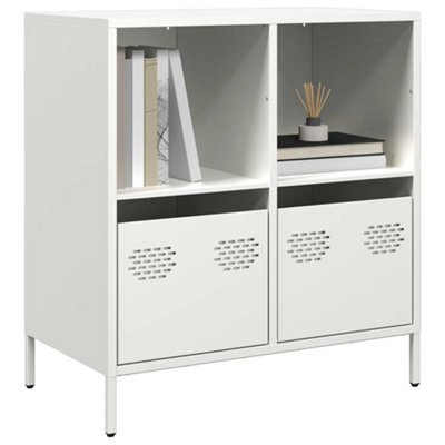 Berkfield Sideboard White 68X39X73.5 Cm Cold-Rolled Steel - image 1