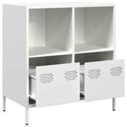 Berkfield Sideboard White 68X39X73.5 Cm Cold-Rolled Steel - thumbnail 5