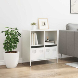 Berkfield Sideboard White 68X39X73.5 Cm Cold-Rolled Steel - thumbnail 3