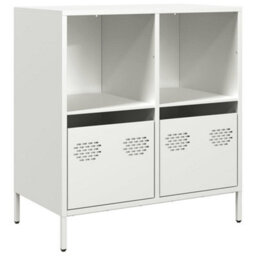 Berkfield Sideboard White 68X39X73.5 Cm Cold-Rolled Steel - thumbnail 2