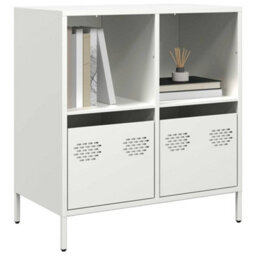 Berkfield Sideboard White 68X39X73.5 Cm Cold-Rolled Steel - thumbnail 1