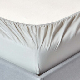 Homescapes Silver Grey Egyptian Cotton Fitted Sheet 200 Tc, Single - thumbnail 2