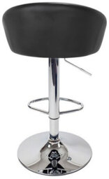 Lamboro Luca Single Kitchen Bar Stool, Chrome Footrest, Height Adjustable Swivel Gas Lift, Breakfast Bar & Home Barstool, Black - thumbnail 3