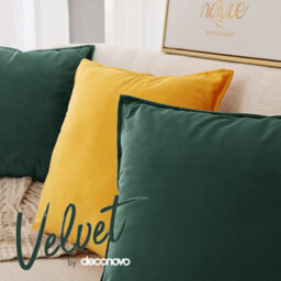 Deconovo Set Of 2 Crushed Velvet Cushion Covers 65Cm X 65Cm 26X26 Inches Flanges Throw Pillow Cases For Chairs Forest Green - thumbnail 4